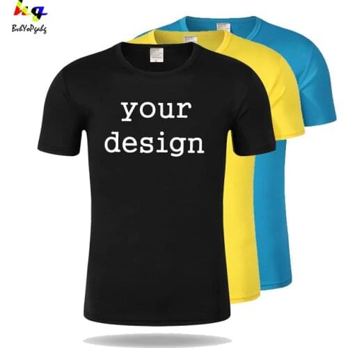 Design your own printed brand logo pictures Customize mens and womens T-shirts and large-size casual T-shirts Custom clothing