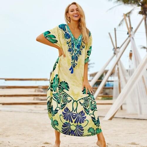 Cotton Long Beach Dress Beach Coverups for Women Pareo de Plage Swimsuit Cover up Beach Sarongs Swimwear Kaftan Beach #Q845