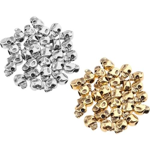 60 Pieces Skull Pattern Hair Beads Hair Braid Rings Cuff Clips Hair Decoration Jewelry for Hair Extensions