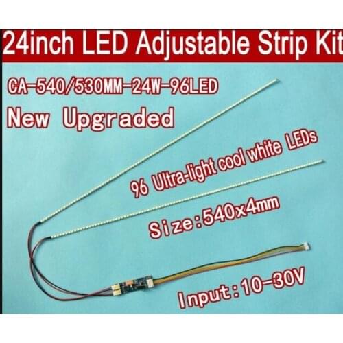 5pcs/lot 540mm Adjustable brightness led backlight strip kit,Update your 24inch ccfl lcd screen panel monitor to led bakclight