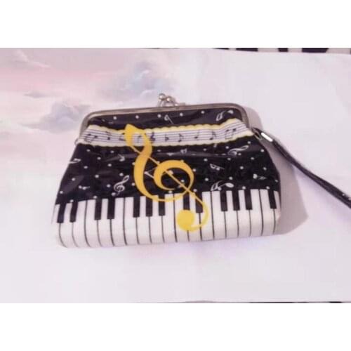Princess sweet lolita coin purse Japanese sweet soft sister coin purse lovely and fashion music note piano printed purse KCQB05