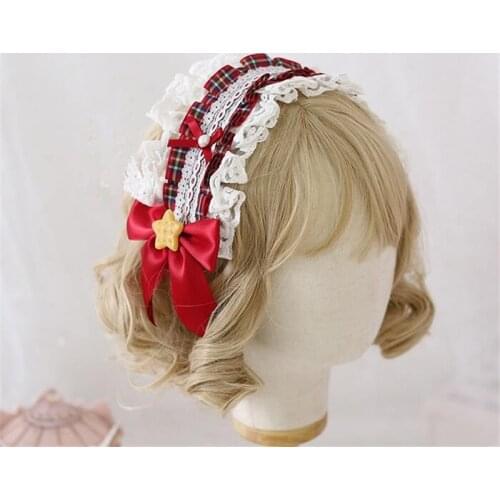 Lolita Tea Party Cosplay Sweet Dessert Biscuits Hairband Hair Accessories girl Lattice Lace KC Hairpin B1193