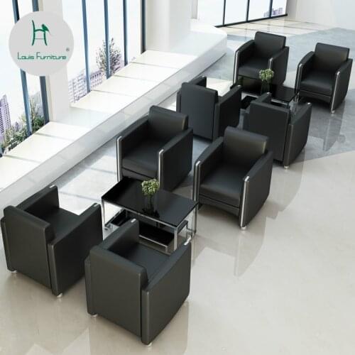 Louis Fashion Office Sofa Simple Business Cloth Reception Room Tea Table Combination Three People Leather Single Person Small
