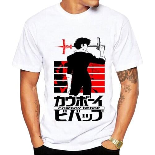 Custom Printed Cowboy Bebop T Shirts Men Short Sleeve Casual Japanese Manga Tshirt O-neck model Tee Tops