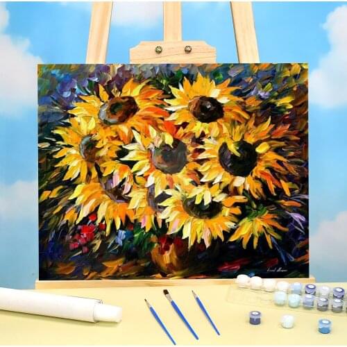 Sunny Bouquet Paint By Numbers Package Acrylic Paints 50*70 Oil Painting Handmade For Wholesale