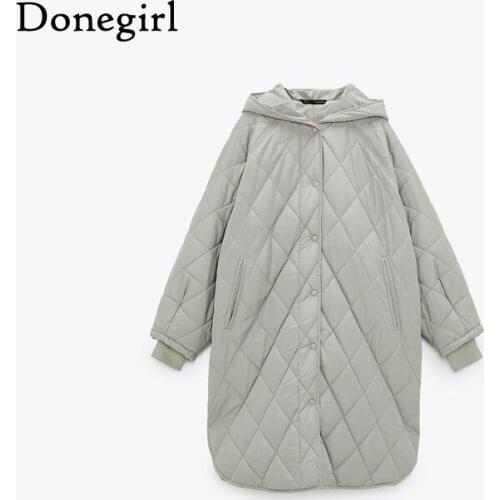 2020 New Winter Thick Hooded Parkas Women Fashion Loose Solid Coats Women Elegant A Line Long Cotton Jackets Female Ladies