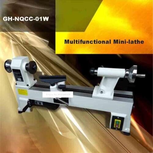 New Multi-Functional Mini Lathe DIY Wood Lathe Household Small Woodworking Micro-Lathe Wood Bead Machine GH-NQCC-01W 220V 550W