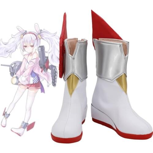 USS Laffey Shoes Cosplay Game Azur Lane Laffey Cosplay Boots White Shoes Custom Made Any Size