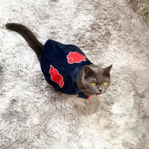 Hokage Pet Supplies Red Cloud Cloak CosNinja Dress Up Interesting Cat Clothes Pet Party Funny Dog Costume Cosplay Cat Dress