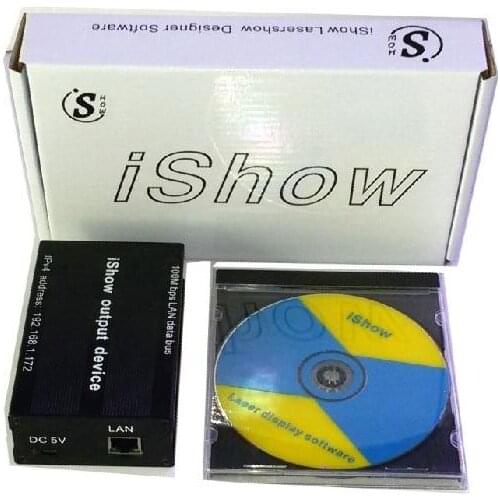 IShow V3.0 Ethernet Stage Laser Light Software 64 bit and USB To ILDA Box for stage laser