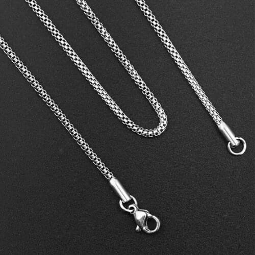 2.0mm Stainless Steel Silver tone Chain Necklace with Lobster Clasp Fashion Men Women Jewelry Accessories 65CM
