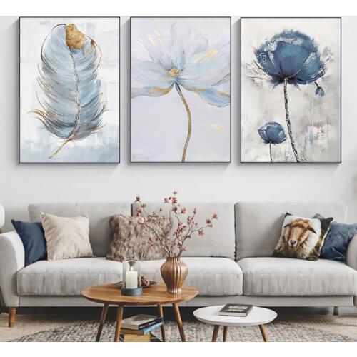 Scandinavian Flower 5D DIY Diamond Painting Abstract Painting Full Drill Print Feather Decoration Picture Nordic Home Decor Art