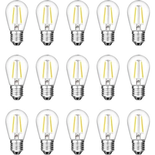 2W 4W LED S14 Replacement Light Bulbs E27 Base Shatterproof Retro Edison Bulbs for Waterproof Outdoor Commercial String Lights