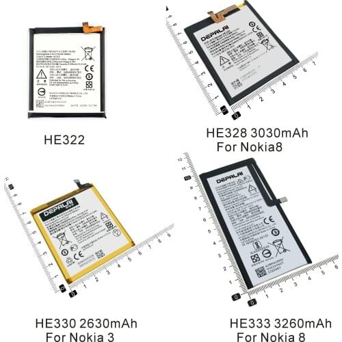 HE322 HE328 HE330 HE333 Phone Replacement Battery For Nokia 7 For Nokia8 8 Sirocco TA-1004 For Nokia 3 DUAL TA-1032 Batteries