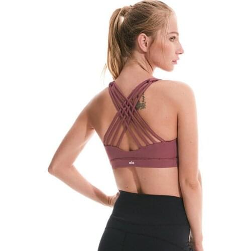 Alo Yoga Celebrity Style New Shock-Resistant Sports Brassiere The Girls Middle School Strength Push Up Fitness Running Yo /40