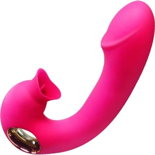 Sucking Clitoris Stimulator G-Spot Vibrator Rechargeable Licking Tongue Dildo Adult Toy for Sex
