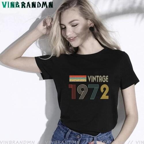 Vintage 1972 Women T-shirt Retro Classic 49th Birthday Gift Vintage 1972 Graphic Tee Shirts Female Best mothers Day Gift Tshirt