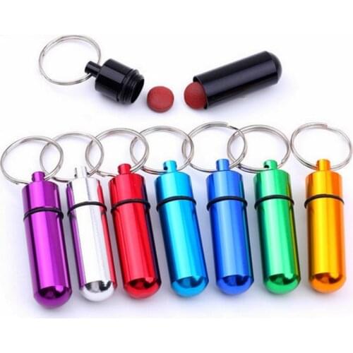 New Keychain Water Proof Aluminum Pill Earplugs Box Medicine Case Container Bottle Keychain Outdoor Case Portable Outdoor Tool