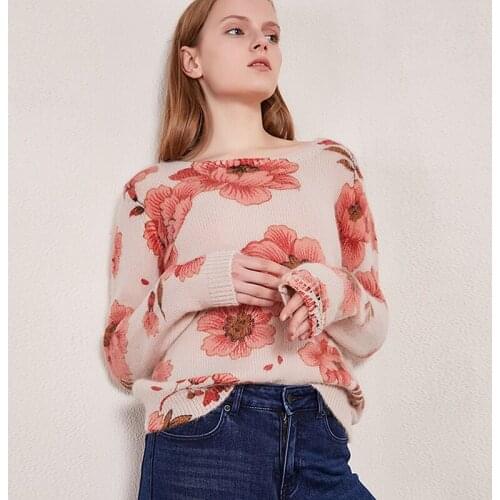 Knit Sweater Women Mohair Wool Blending Panelled Knited O Neck Long Sleeves Loose Knitwear Ladies Autumn New Fashion