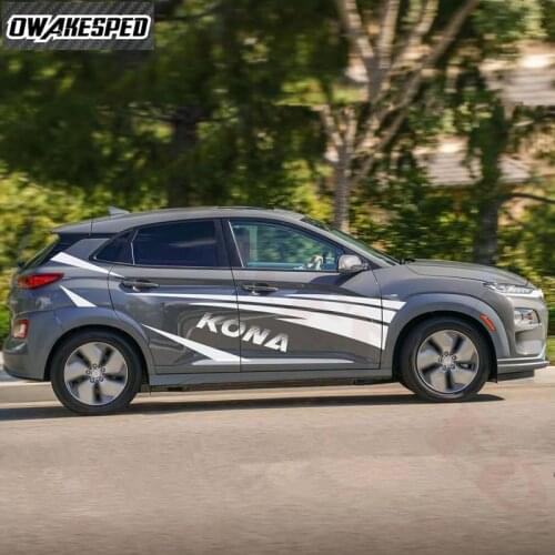 1 set Car Whole Body Sticker Auto Door Side Decor Vinyl Decals Racing Sport Stripes Accessories For-Hyundai KONA 2017-2018