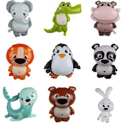1pcs New Cartoon Animal foil balloons Seals, elephants rabbits Raccoon Birthday party Childrens Day Air Balloon Inflatable toys