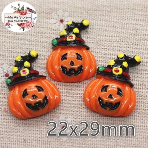 10pcs Resin halloween pumpkin flat back Cabochon Art Supply Decoration Charm Craft DIY hair bow center