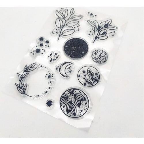 11x16CM Moon Grass Transparent Seal Clear Stamps Silicone Seal Roller Stamps DIY Scrapbook Album / Card Christmas Wedding