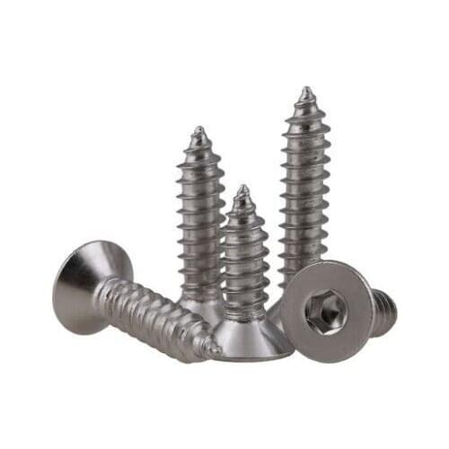 2pcs M8 Stainless Steel Countersunk Head Hexagonal Self Tapping Screw Flat Head Screws bolt bolts 30mm-50mm length