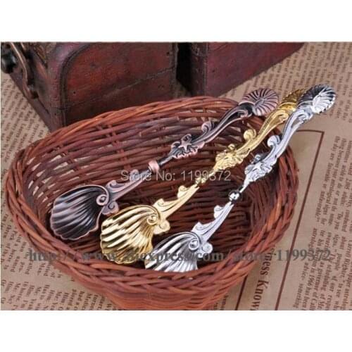 200pcs /lot Free shipping restoring ancient Fashion royal wind spoon vintage gold silver coffee ice cream spoons