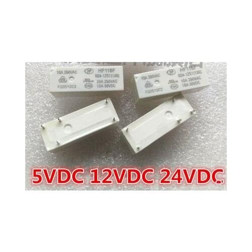 5pcs/lot HF118F 024-1ZS1 HF118F 12VDC 12V 5PIN 10A Relay