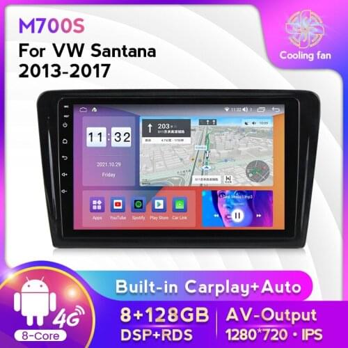 2.5D IPS Android 10 6G+128G Car Radio Multimedia Player For Skoda Rapid VW Santana 2013-2018 2 din GPS Navigaion Split Screen BT