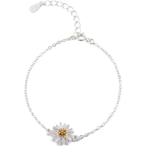 SMJEL New Tiny Chrysanthemum Daisy Bracelets for Women Sunflower Cuff Bracelet Female Party Gift Accessories Jewelry B049