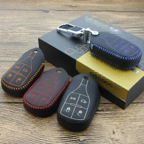 Car key case for maserati quatt roporte ghibli 2017 2013 2014 2015 2017 lift 2016 key cover leather key holder top key