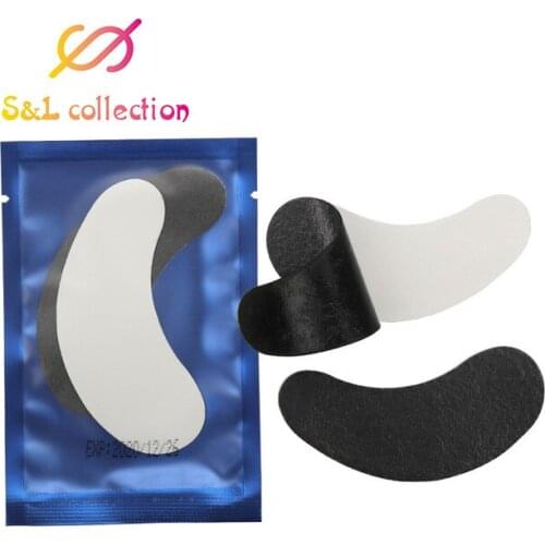 Black film Eyes Gel Patches For Eyelashes Extension Tools Pearl 50 pairs Eye Tips Sticker Wraps Make Up Tool Under Eye Pads