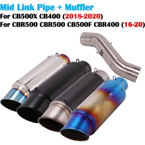 Motorcycle GP Exhaust Muffler Escape Moto Modified Mid Link Pipe Muffler Slip On For CBR500 CBR400 CB500X CB500F CB400 CBR500R