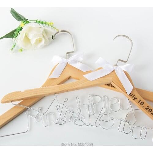 Custom Wedding Dress Hanger,Personalized Bridesmaid Dress Hanger,Bridal Shower Gift,Laser Engraved Mrs Hanger,Bridal Hanger
