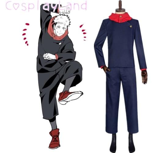 Jujutsu Kaisen Itadori Yuji Cosplay Costume Halloween Costumes Men Outfit School Uniform Anime Suit Top Pants