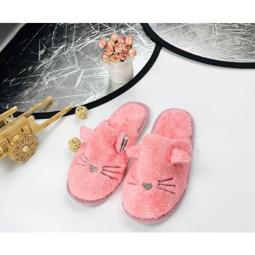 Sweet Cartoon Alpacas Women Winter Home Slippers Warm Plush Indoor Shoes Anti Skid Flats House Floor Shoes For Female