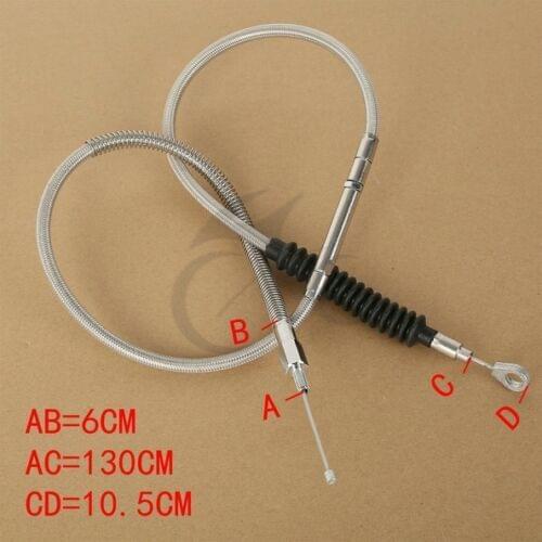 Motorcycle Stainless Braided 51-1/2" Clutch Cable For Harley Electra Tour Low Glide 83-87