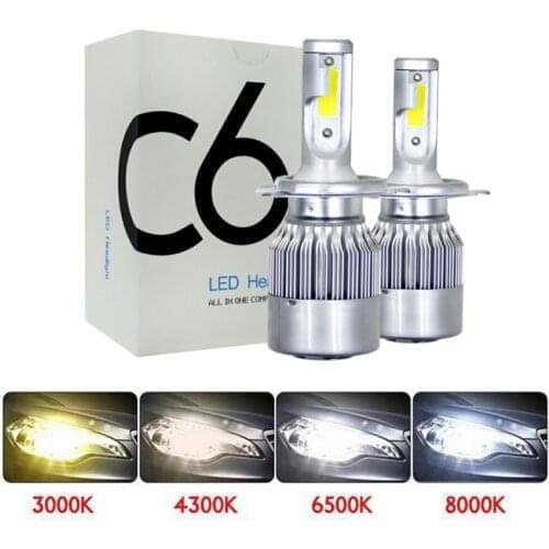 Muxall H7 H4 LED H13 H11 H1 9005 9006 HB3 H3 COB 72W 8000LM 4300K 3000K 6000K 12000K Car Headlights Bulb HeadLamp Fog Light