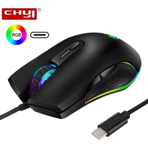Gaming Mouse Type-C Ergonomic 4 Backlight Modes Up To 3200 DPI RGB Wired Gaming Mice For Overwatch