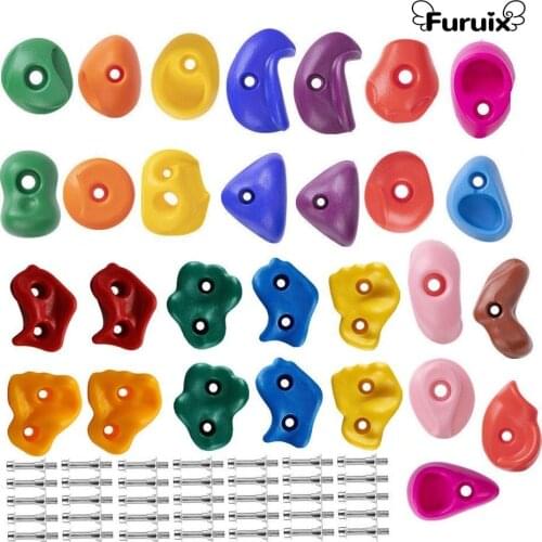 29 PCS Rock Climbing Holds Set with Mounting Screws and Hardware for DIY Outdoor Warrior Obstacle Course Training