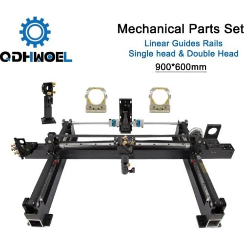 Mechanical Parts Set 900mm*600mm Single Double Head Laser Kits Spare Parts for DIY CO2 Laser 9060 CO2 Laser Cutting Machine