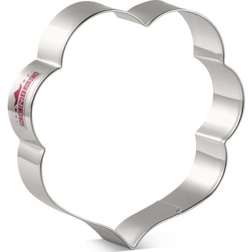 KENIAO Flower Cookie Cutter - 9.5 x 9.7 CM - Plaque Frame Biscuit / Fondant / Bread / Pancake Molds - Stainless Steel