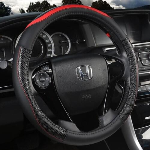 Leather Car Steering Wheel Cover Customized 38CM Size for Honda Civic 2016 ~ 2019 2020 10th Generation High Quality