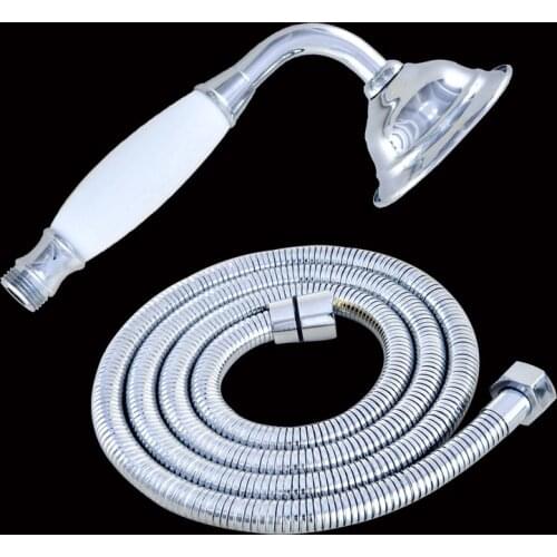 Polished Chrome Bathroom Rainfall shower head Water-Saving Fixed Shower hand held shower and shower hose Kxz056