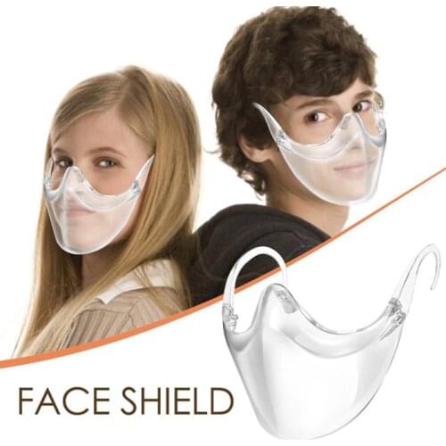 Transparent Face Masque Skin Care Adult Unisex Face Clear Half Face Protection Anti-Splash Mask Face Shield Kitchen Accessories