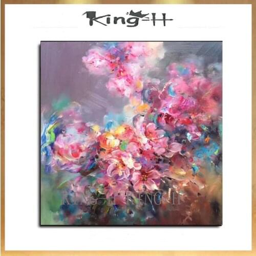 Hand-painted oil painting abstract pen flowers plant many modern color to decorate children room hall hotel office