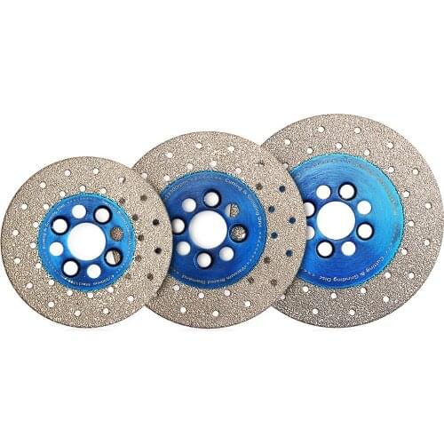 Dia 105mm-125mm Double Sided Vacuum Brazed Fast Cutting Shaping Grinding Wheel With Removable Flange For Cutting Granite Marble