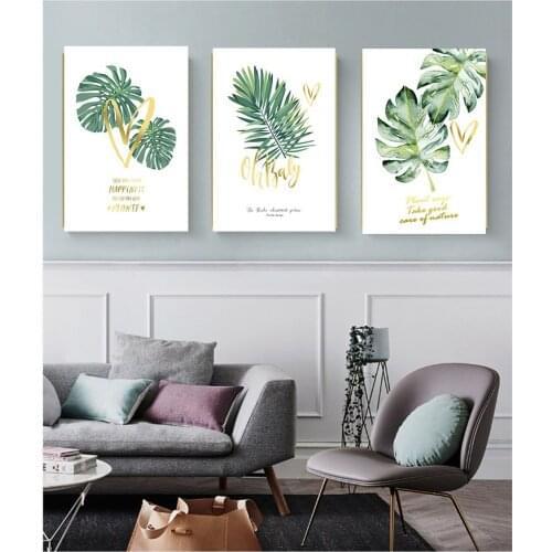 Nordic inkjet print poster canvas plant leaves small fresh art abstract porch decorative painting living room bedroom